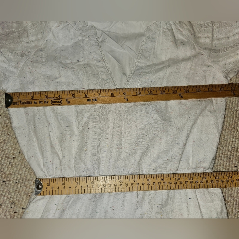 NWT Betsey Johnson puff sleeve tiered boho white cotton dress medium - Picture 13 of 13